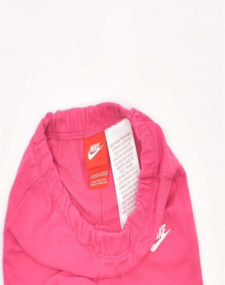 NIKE Baby Girls Tracksuit Trousers 18-24 Months Pink Chevron Cotton | Vintage | Thrift | Second-Hand | Used Clothing | Messina Hembry 
