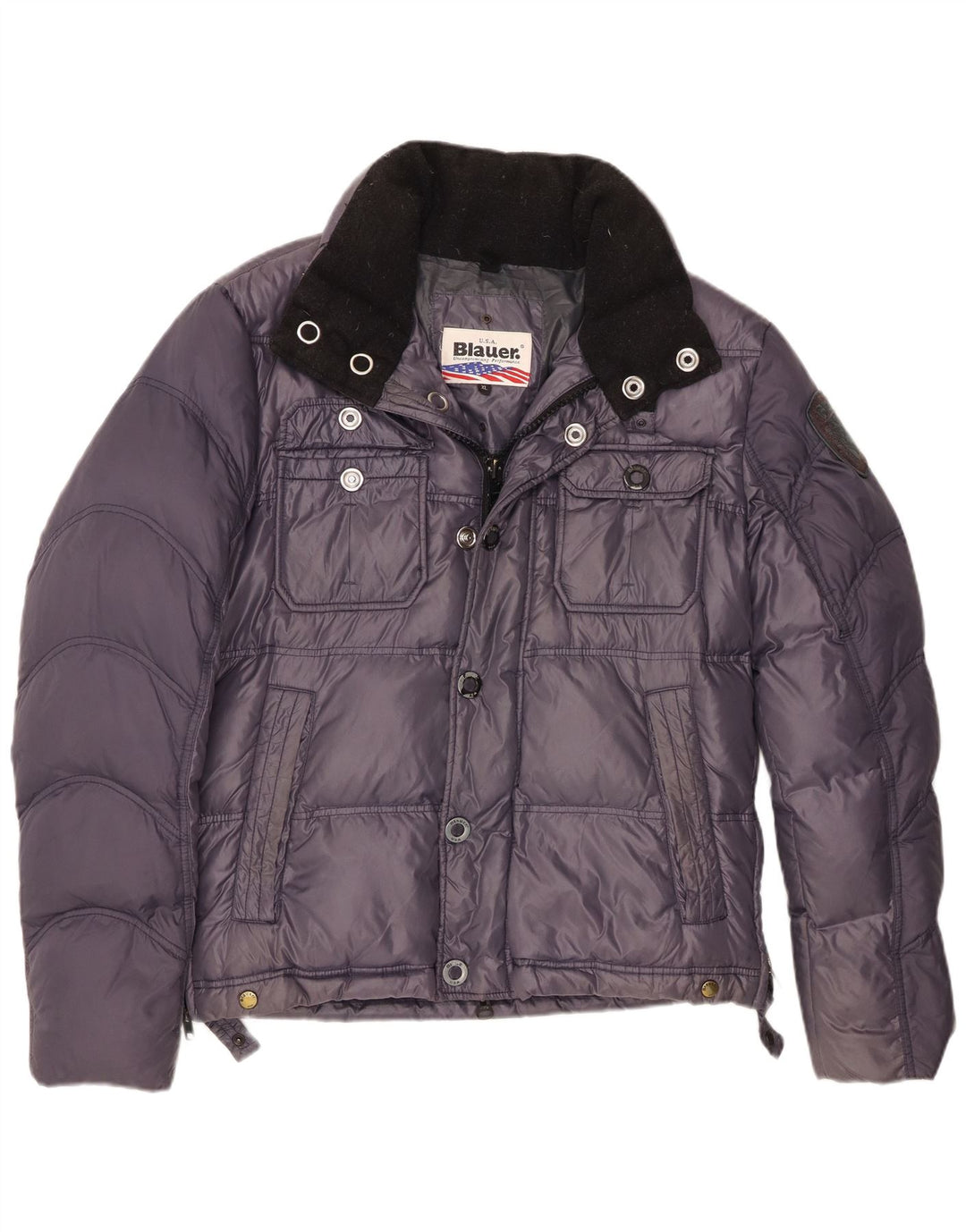 Blauer Damen Wattierte Jacke UK 18 XL Lila Nylon