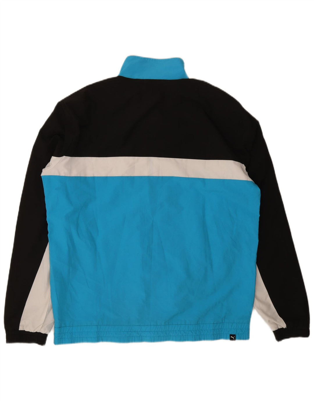 Puma Herren-Trainingsanzug-Top-Jacke, großes blaues Farbblock-Polyester