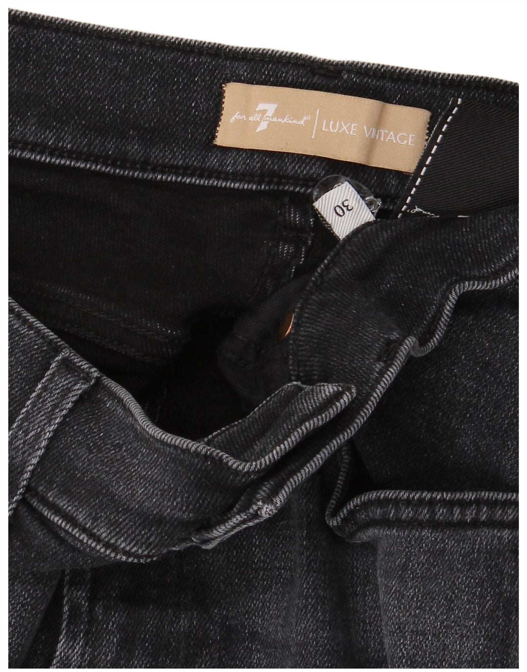 7 For All Mankind Damen Straight Jeans W30 L27 Marineblau