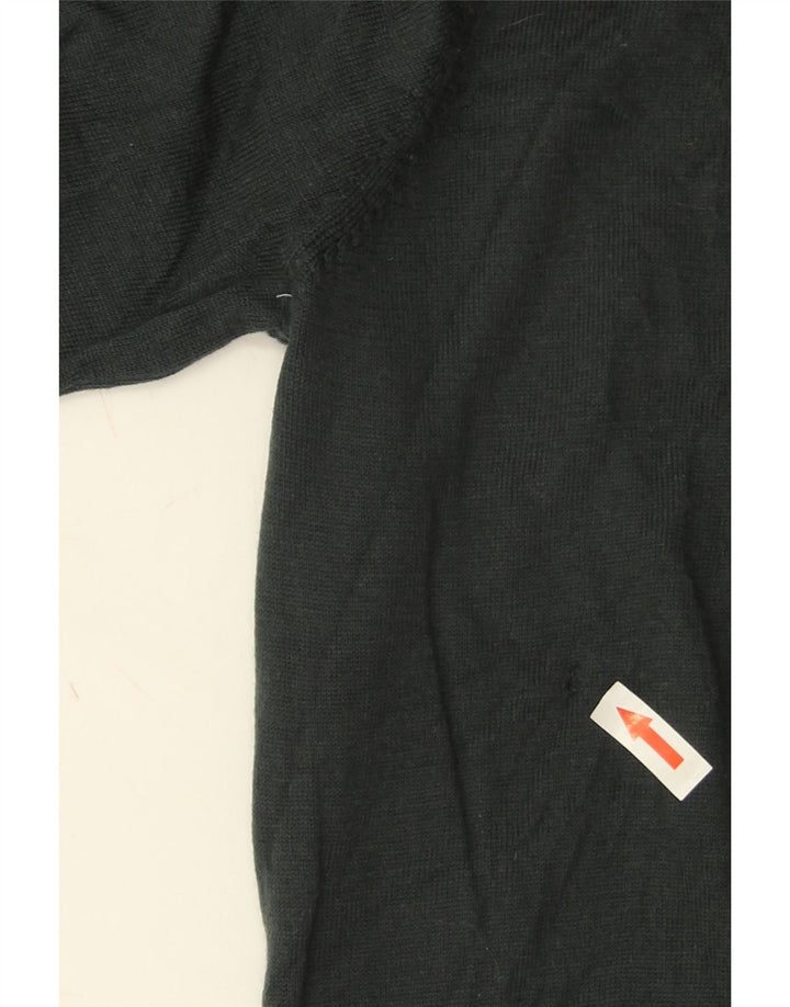 Marks & Spencer Herren-Pullover mit Reißverschluss am Hals, große grüne Merinowolle