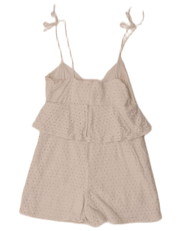 Zara Damen Playsuit UK 10 Small Weiß