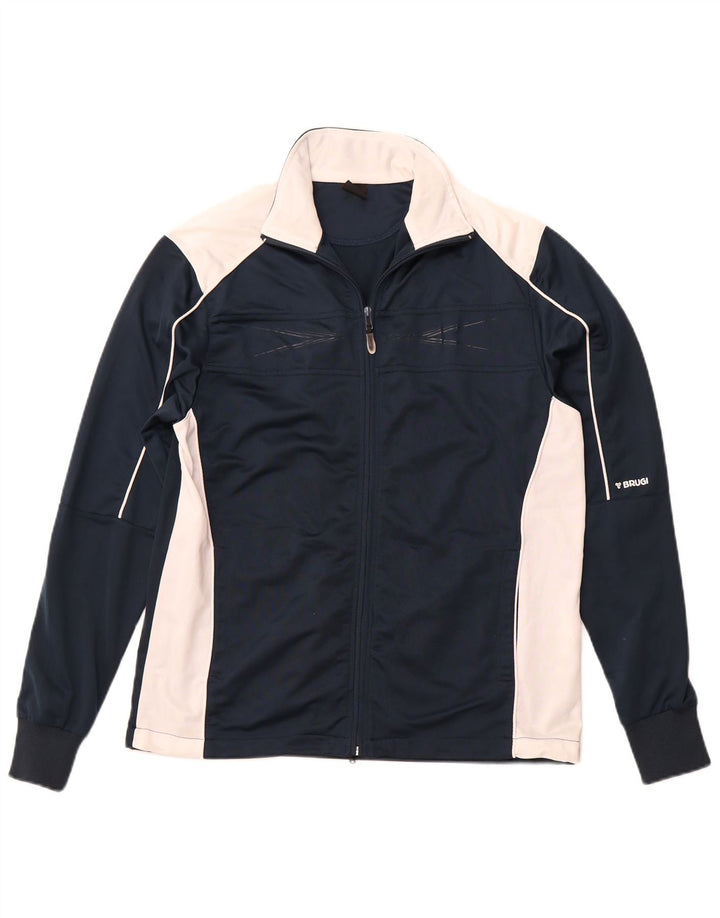 BRUGI Herren-Trainingsanzug-Oberteil, mittleres marineblaues Farbblock-Polyester