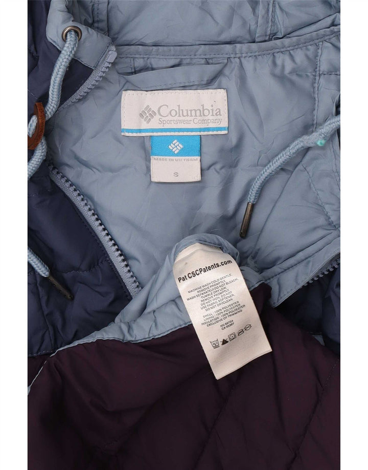 Columbia Herren-Jacke mit Kapuze, gepolstert, UK 36, Größe S, blau, Colourblock-Polyester