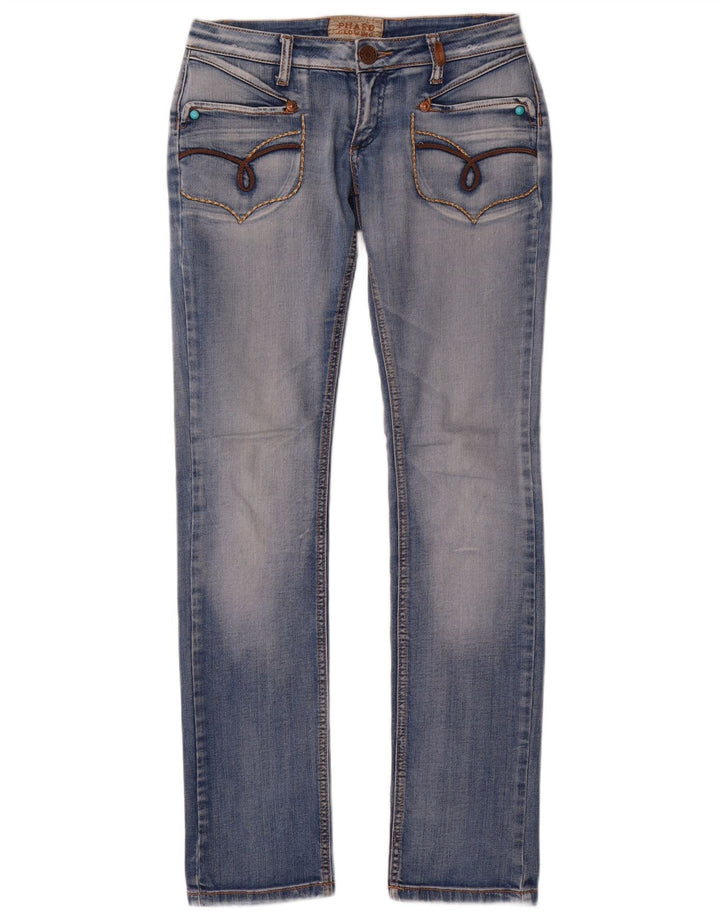 Phard Damen Slim Jeans W28 L33 Blaue Baumwolle