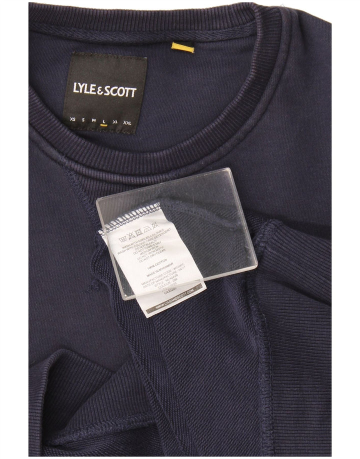 Lyle & Scott Herren-Sweatshirt, Pullover, groß, marineblau, Baumwolle