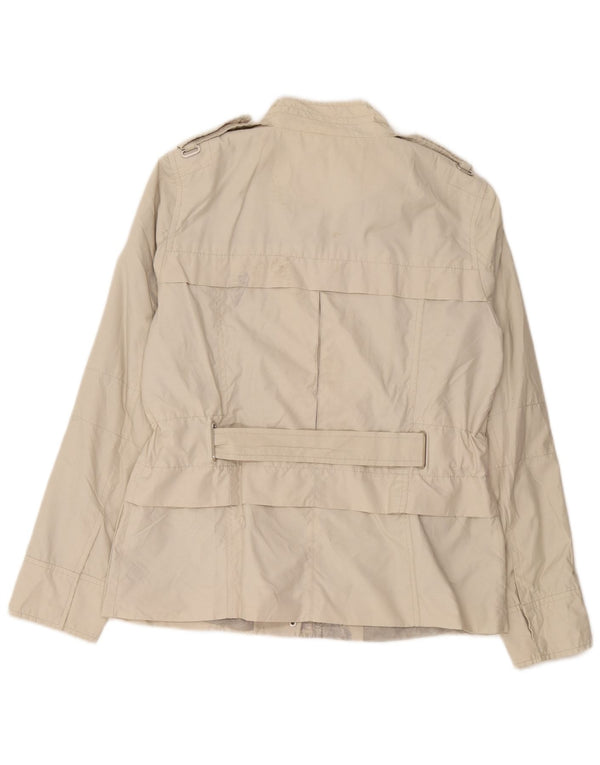 Zara Damen Militärjacke UK 14 mittelgraue Baumwolle