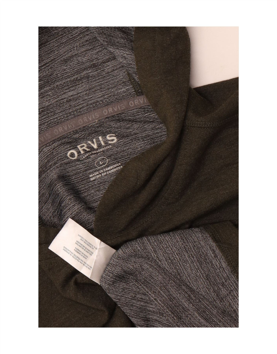 Orvis Herren-Kapuzenpullover, groß, Khaki, Viskose