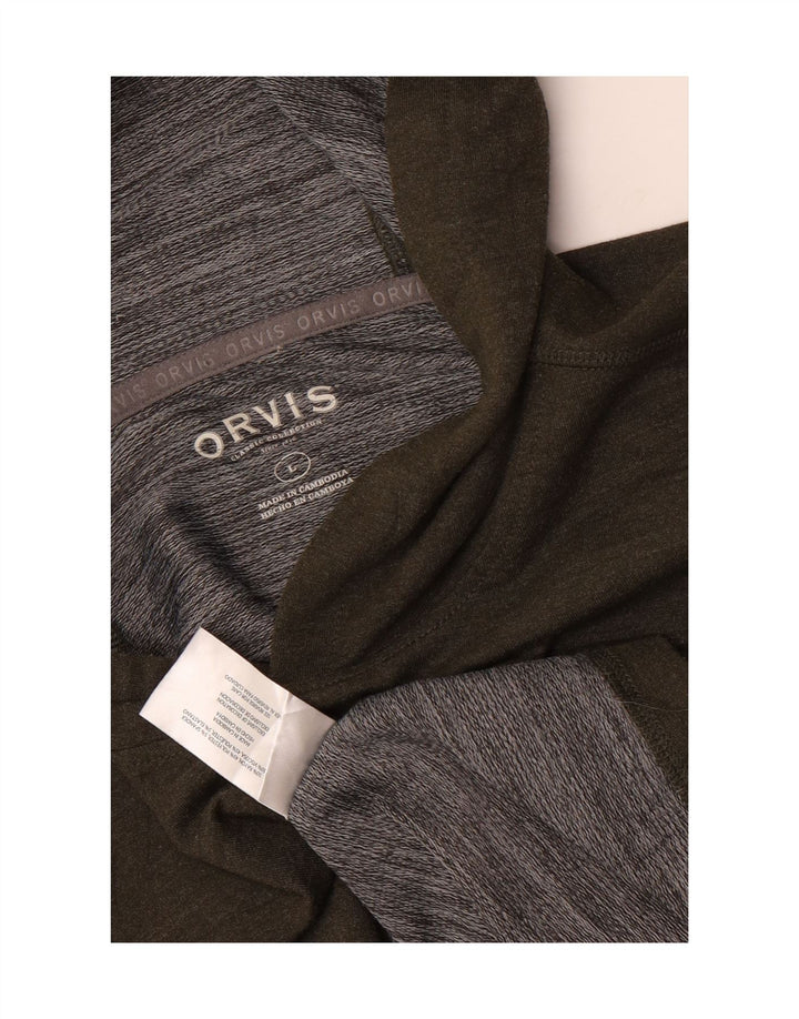 Orvis Herren-Kapuzenpullover, groß, Khaki, Viskose