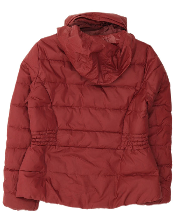Marks & Spencer Damen-Jacke mit Kapuze, gepolstert, UK 12, Mittel-Burgunderrot, Polyester