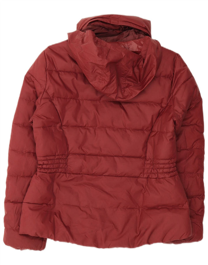 Marks & Spencer Damen-Jacke mit Kapuze, gepolstert, UK 12, Mittel-Burgunderrot, Polyester