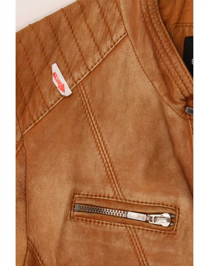 Bonita Damen Lederjacke IT 40 Small Braun