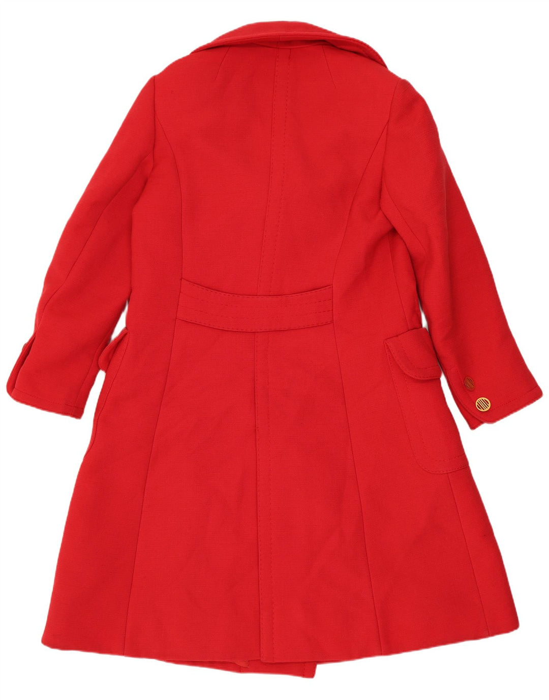 Vintage Damen Zweireihiger Mantel UK 12 Mittelrot