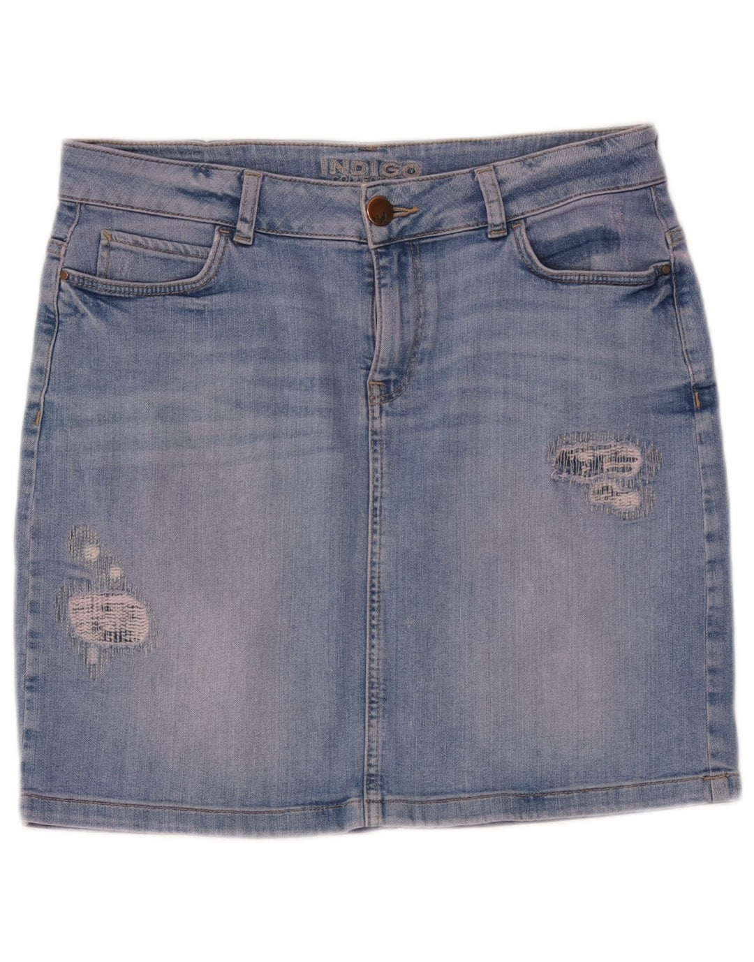 Marks & Spencer Damen Indigo Distressed Denim Rock UK 12 Medium W32 Blau