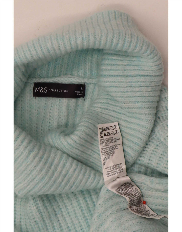 Marks & Spencer Damen-Pullover, übergroß, Rollkragenpullover, Gr. 40, Größe L, Blau