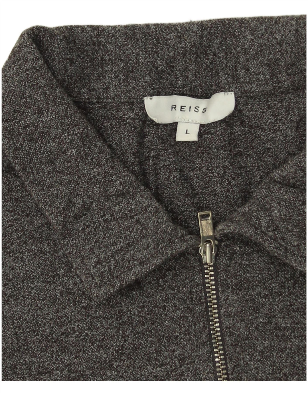 Reiss Herren-Poloshirt, große, grau gefleckte Baumwolle