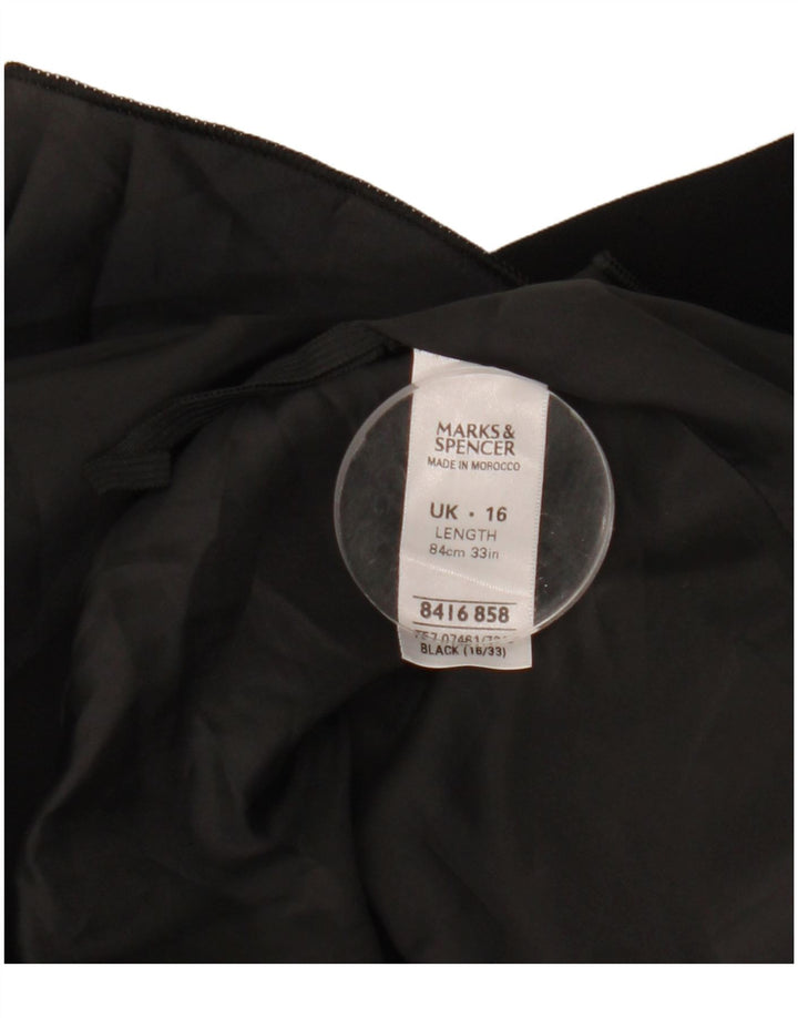 Marks & Spencer Damen A-Linienrock UK 16 Large W33 Schwarz Polyester