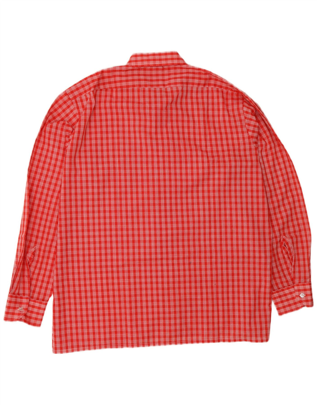 Vintage Herrenhemd XL Rot Kariert Polyester