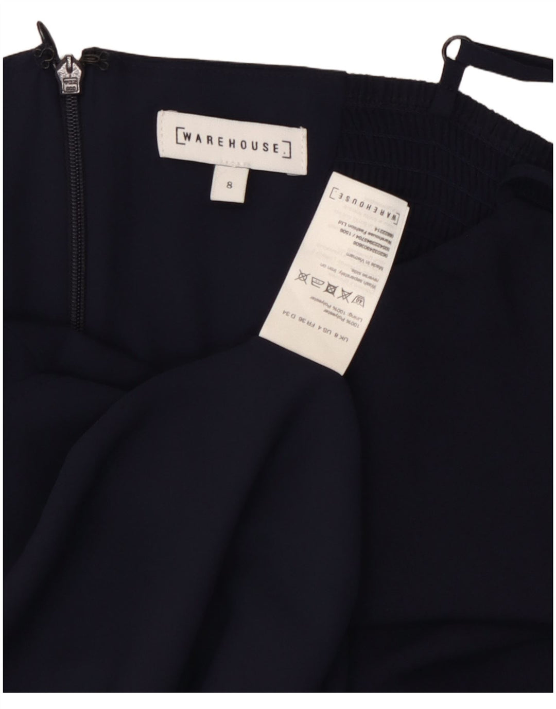 WAREHOUSE Damen-Unterkleid, Größe S, Marineblau, Polyester