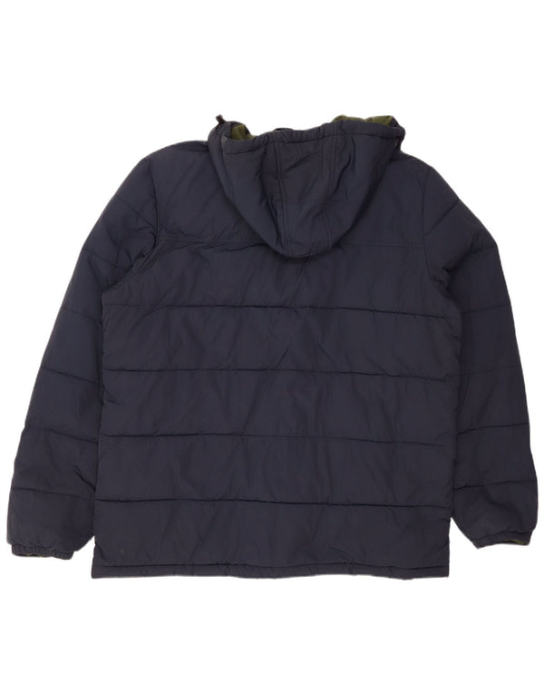 Lyle & Scott Wattierte Herrenjacke mit Kapuze UK 42 XL Marineblaues Nylon