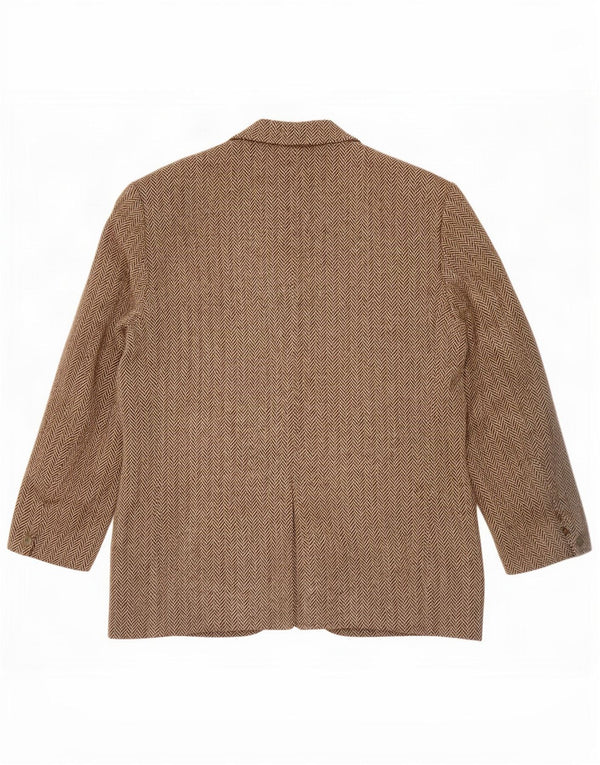 Harris Tweed Herren-Blazer mit 3 Knöpfen, UK 38, mittelgrau, Fischgrätenmuster