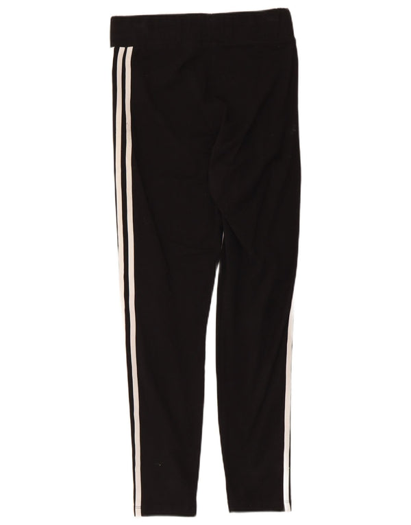 Adidas Damen Leggings UK 12 Medium Schwarz Baumwolle