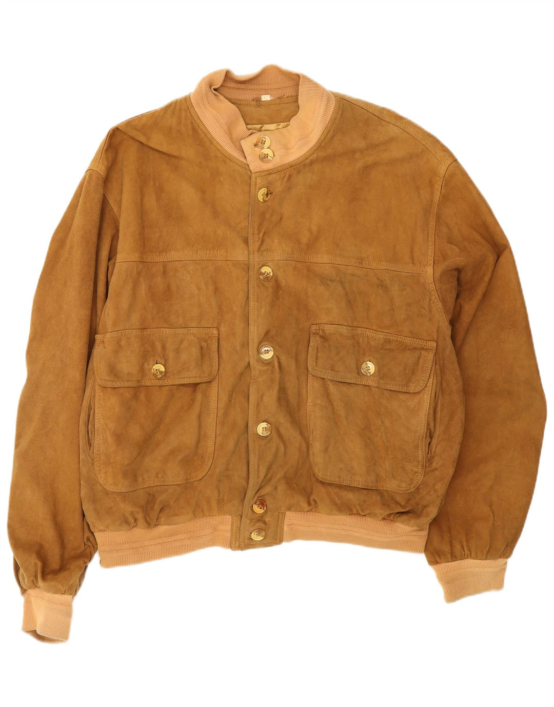 Vintage Herren Wildleder Bomberjacke UK 42 XL Beige Leder