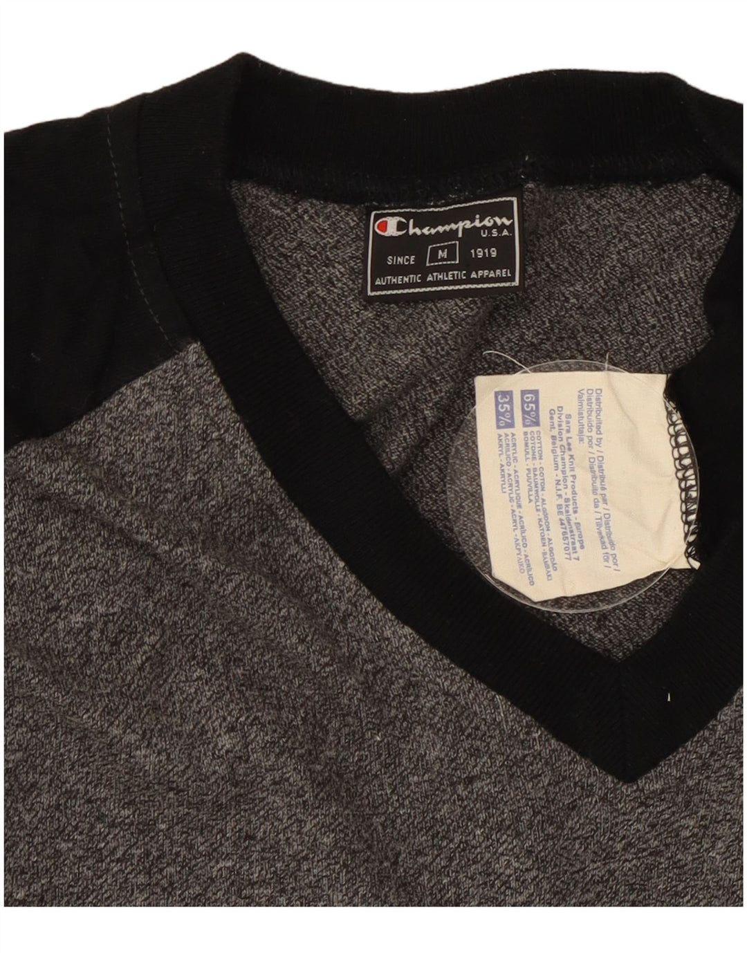 Champion Herren-T-Shirt aus mittelgrauer Colourblock-Baumwolle