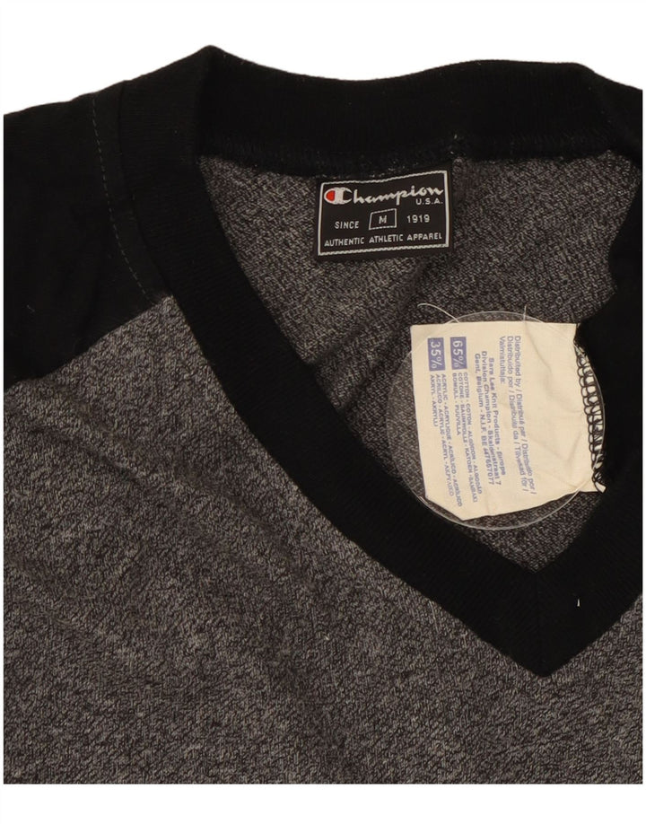 Champion Herren-T-Shirt aus mittelgrauer Colourblock-Baumwolle