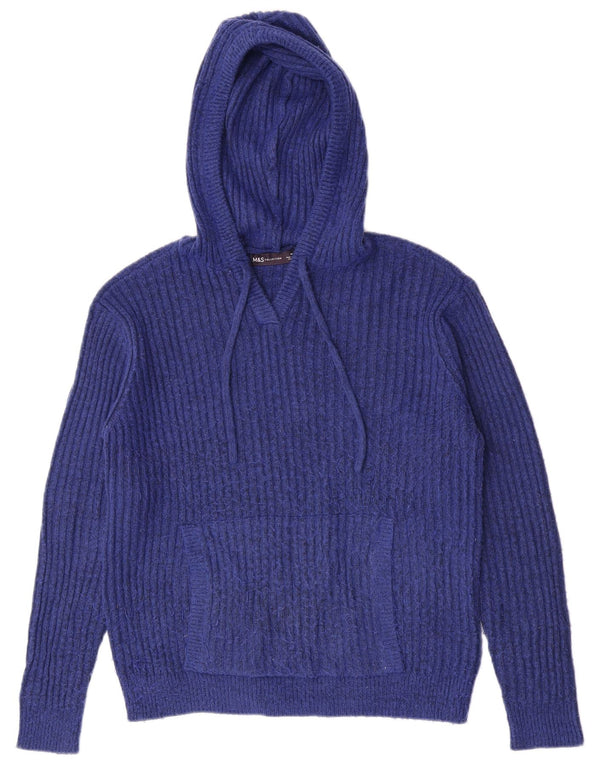 Marks & Spencer Damen Kapuzenpullover UK 14 Mittelblau meliert