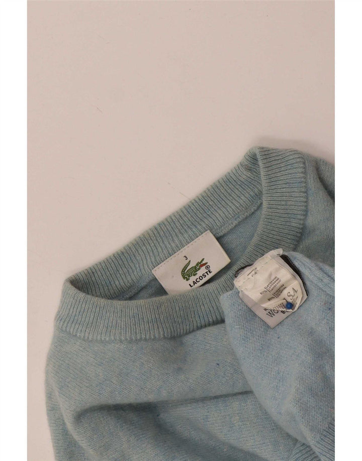 Lacoste Herren-Pullover mit Rundhalsausschnitt, Größe 3, kleine blaue Lammwolle