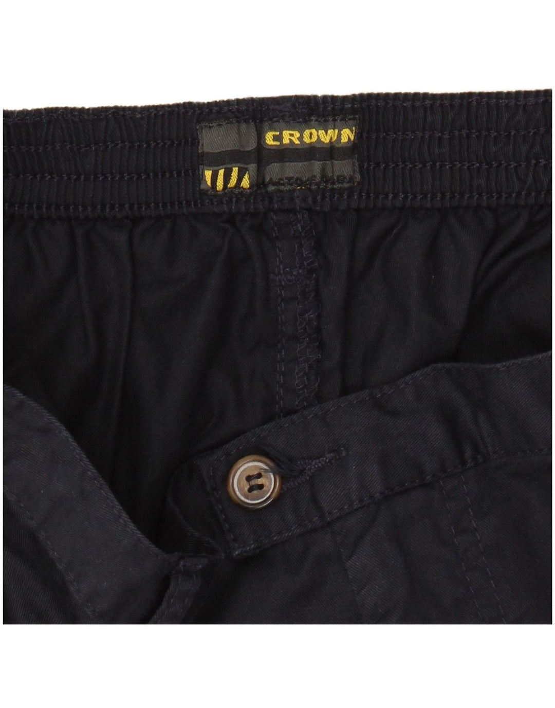 CROWN Herren-Chinoshorts W32, mittelmarineblaue Baumwolle