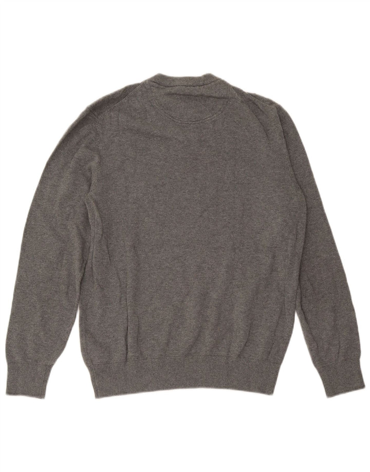 Timberland Herren-Pullover mit V-Ausschnitt, Größe S, graue Baumwolle