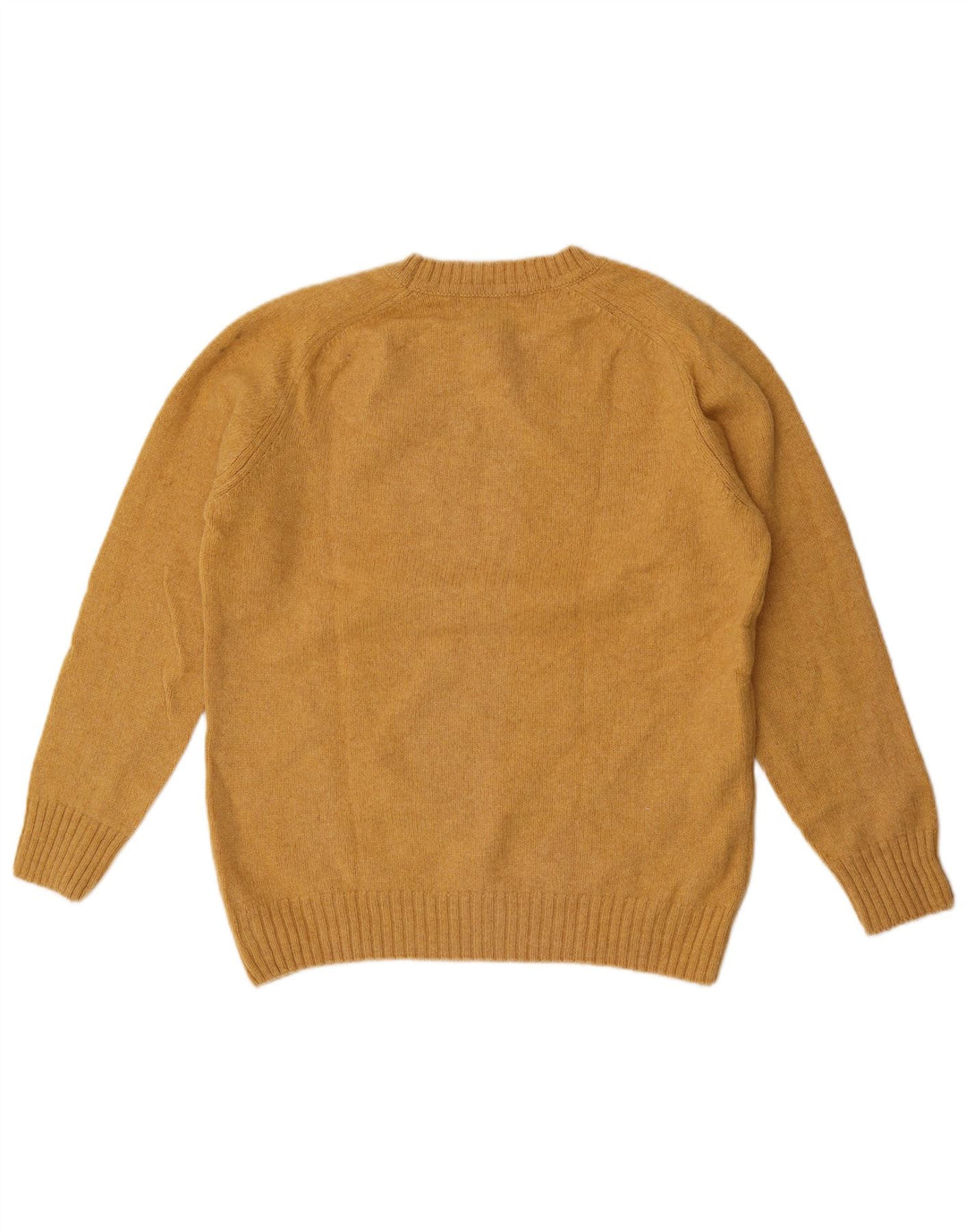 Zara Herren-Pullover mit Rundhalsausschnitt, XL, gelbe Wolle
