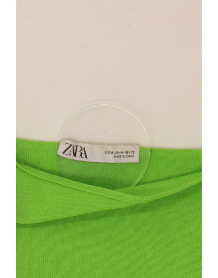 Zara Damen Crop Off Shoulder Top UK 12 Mittelgrün
