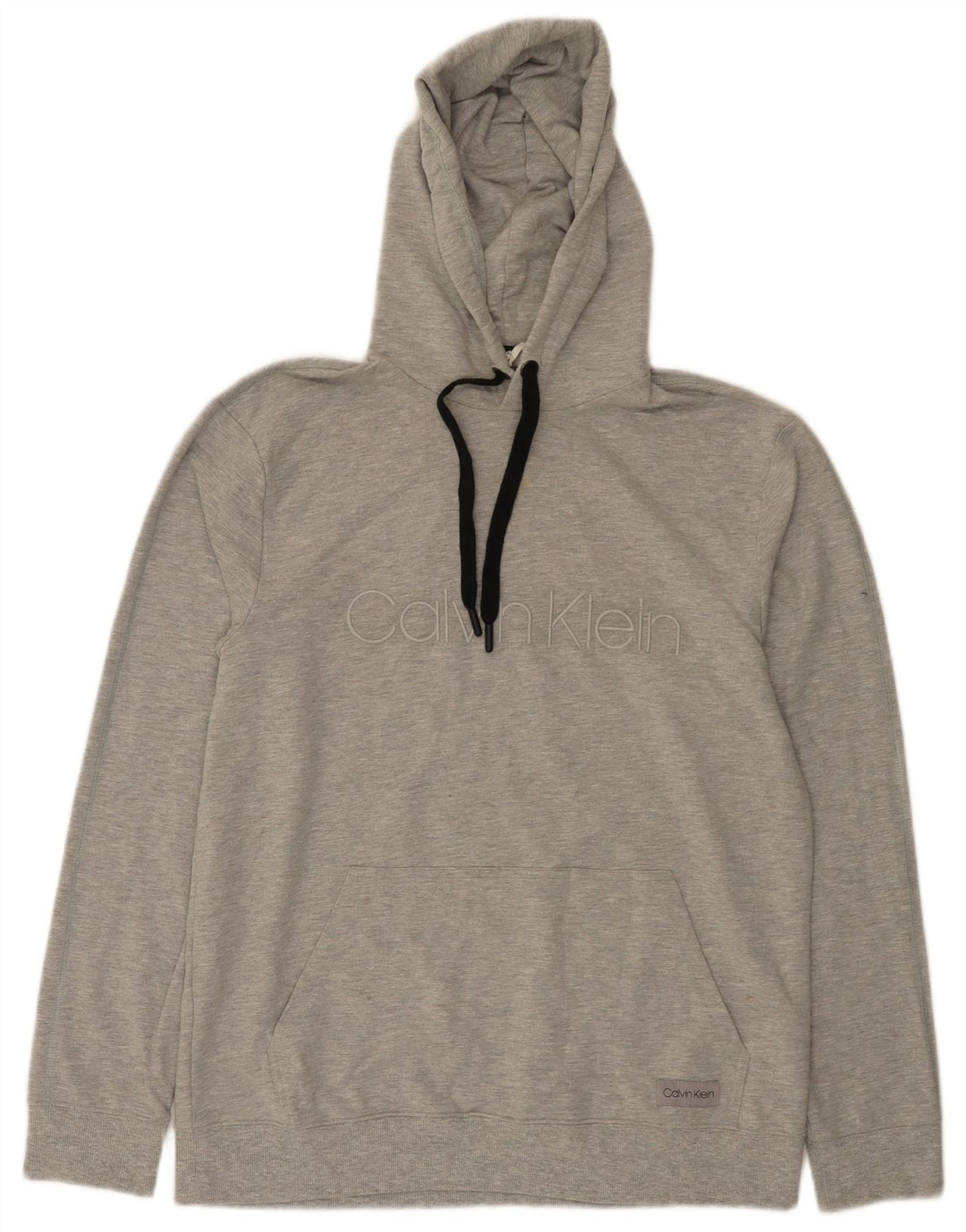 Calvin Klein Herren-Kapuzenpullover mit Grafik, mittelgrau gefleckte Baumwolle