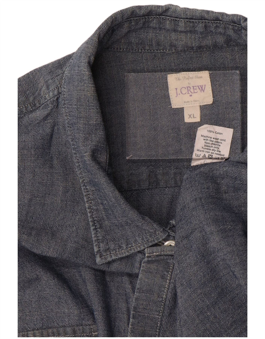 J. CREW Damen Jeanshemd UK 18 XL Marineblau Baumwolle