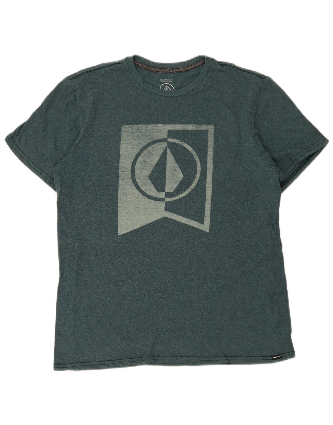 Volcom Herren Modern Fit Graphic T-Shirt Top aus mittelgrüner Baumwolle