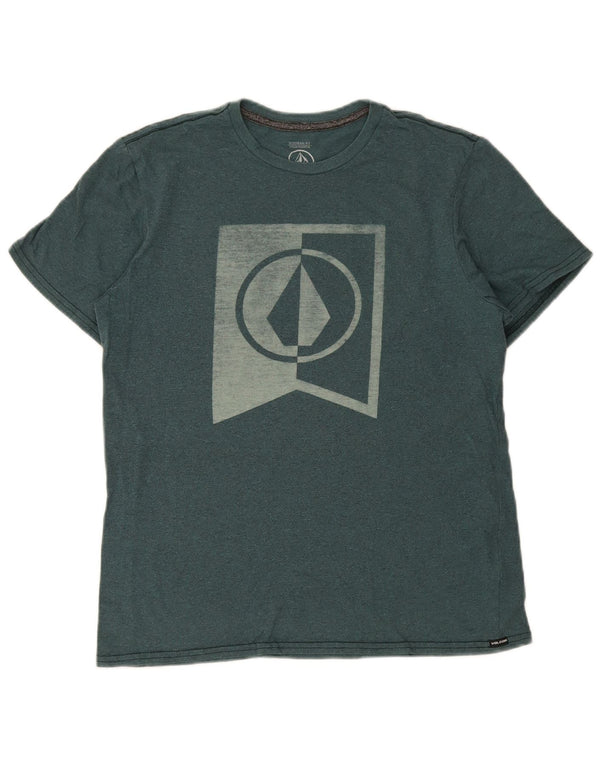 Volcom Herren Modern Fit Graphic T-Shirt Top aus mittelgrüner Baumwolle