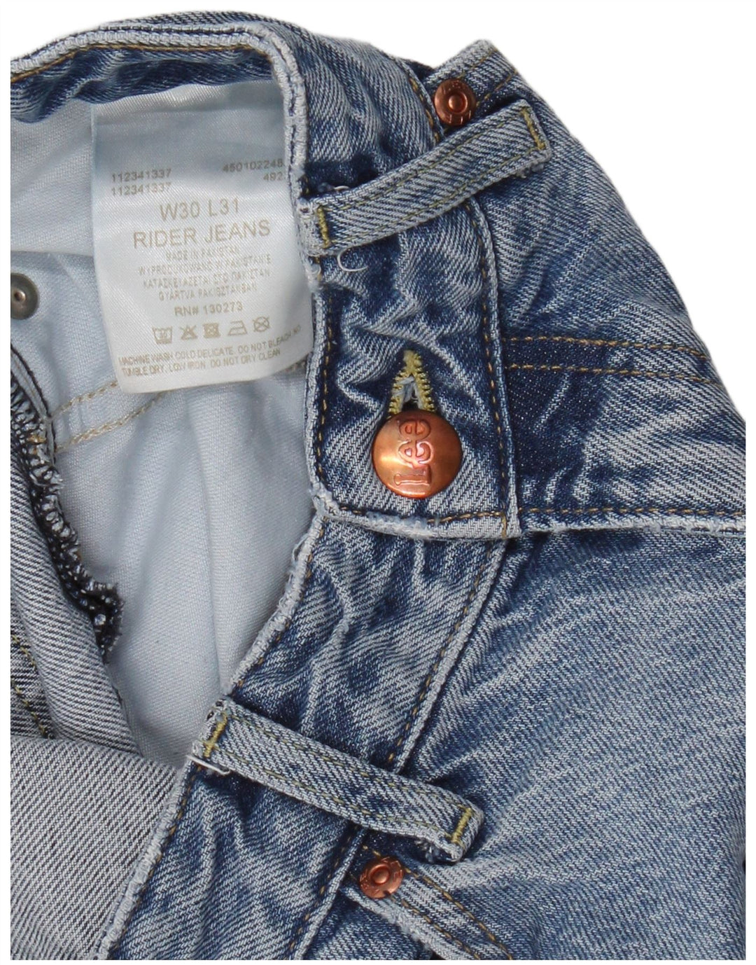 Lee Damen Rider Straight Jeans W30 L28 Blaue Baumwolle