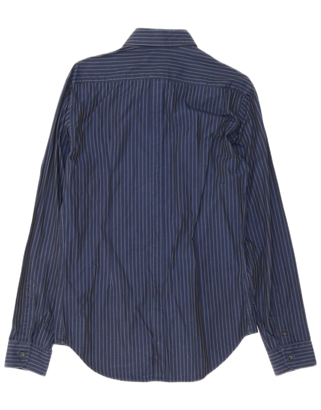 Zara Herrenhemd Mittelblaue Nadelstreifen-Baumwolle