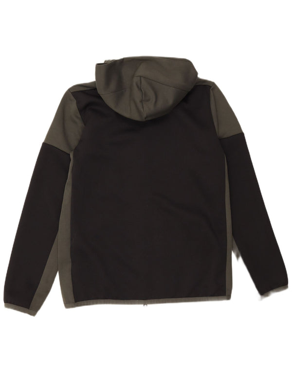 Adidas Jungen-Kapuzenpullover mit Reißverschluss, 15–16 Jahre, schwarzes Colourblock-Polyester