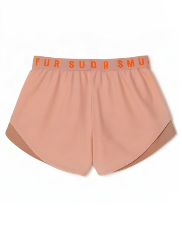 Under Armour Damen Heat Gear Graphic Sport Shorts UK 14 Mittelrosa