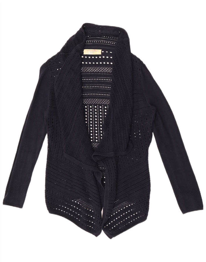 Tom Tailor Damen Asymmetrischer offener Cardigan-Pullover UK 10 Small Marineblau