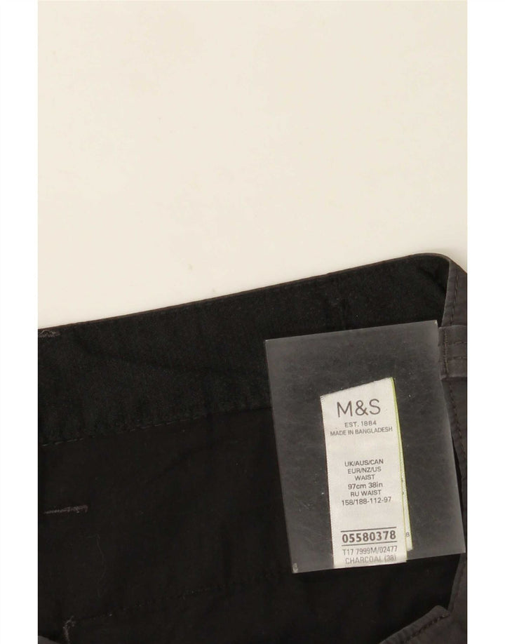Marks & Spencer Herren Cargoshorts XL W38 Graue Baumwolle