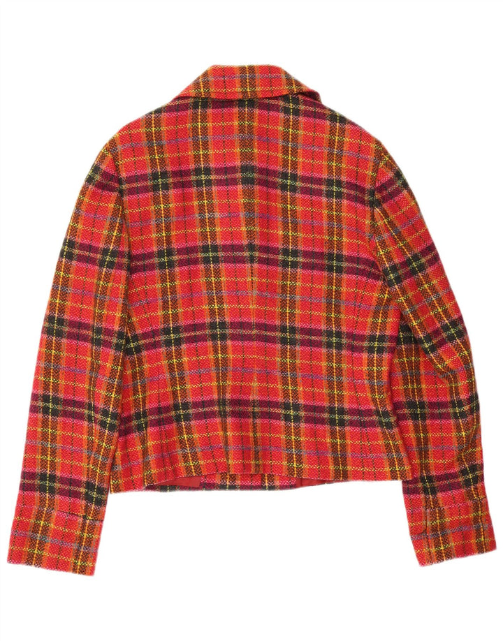 Prisma Damen-Blazerjacke mit 5 Knöpfen, UK 14, große rotkarierte Wolle