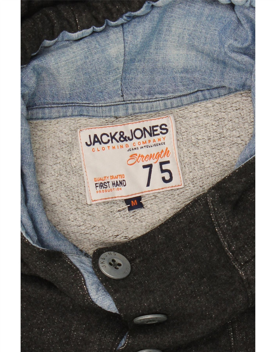 JACK & JONES Mens Hoodie Jumper Medium Grey Vintage Jack & Jones and Second-Hand Jack & Jones from Messina Hembry 