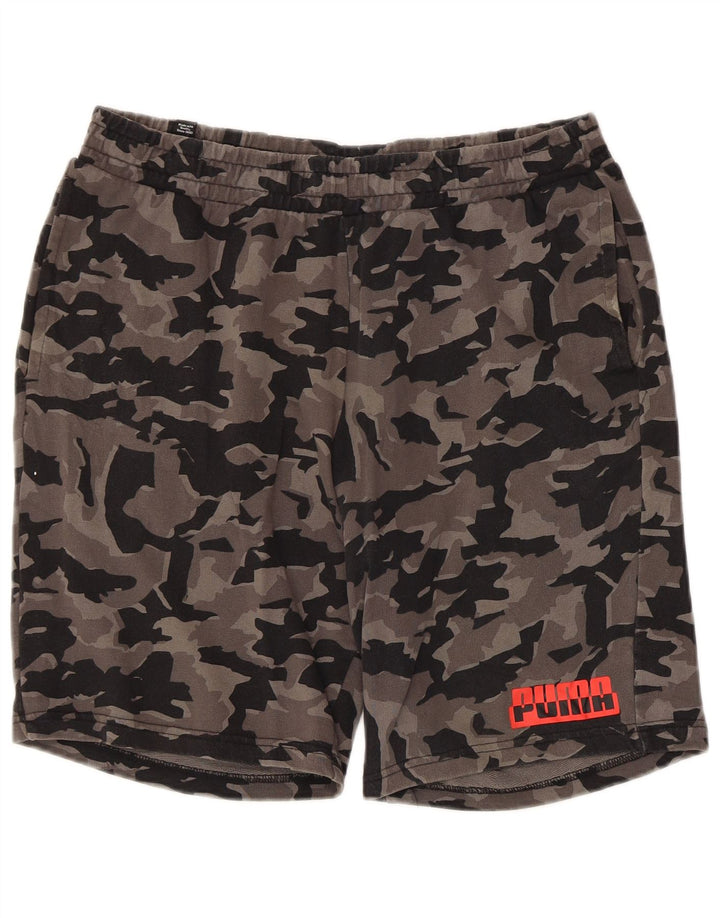 Puma Herren-Sportshorts, große graue Camouflage-Baumwolle