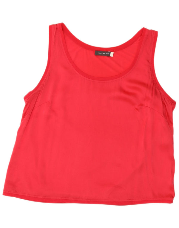 MINT VELVET Damen Weste Top UK 14 Große rosa Seide