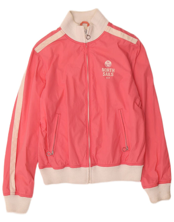 North Sails Damen-Trainingsanzug-Top-Jacke, UK 14, mittelrosa, Farbblock